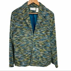 Alfred Dunner Boucle Blazer 18 Teal & Green